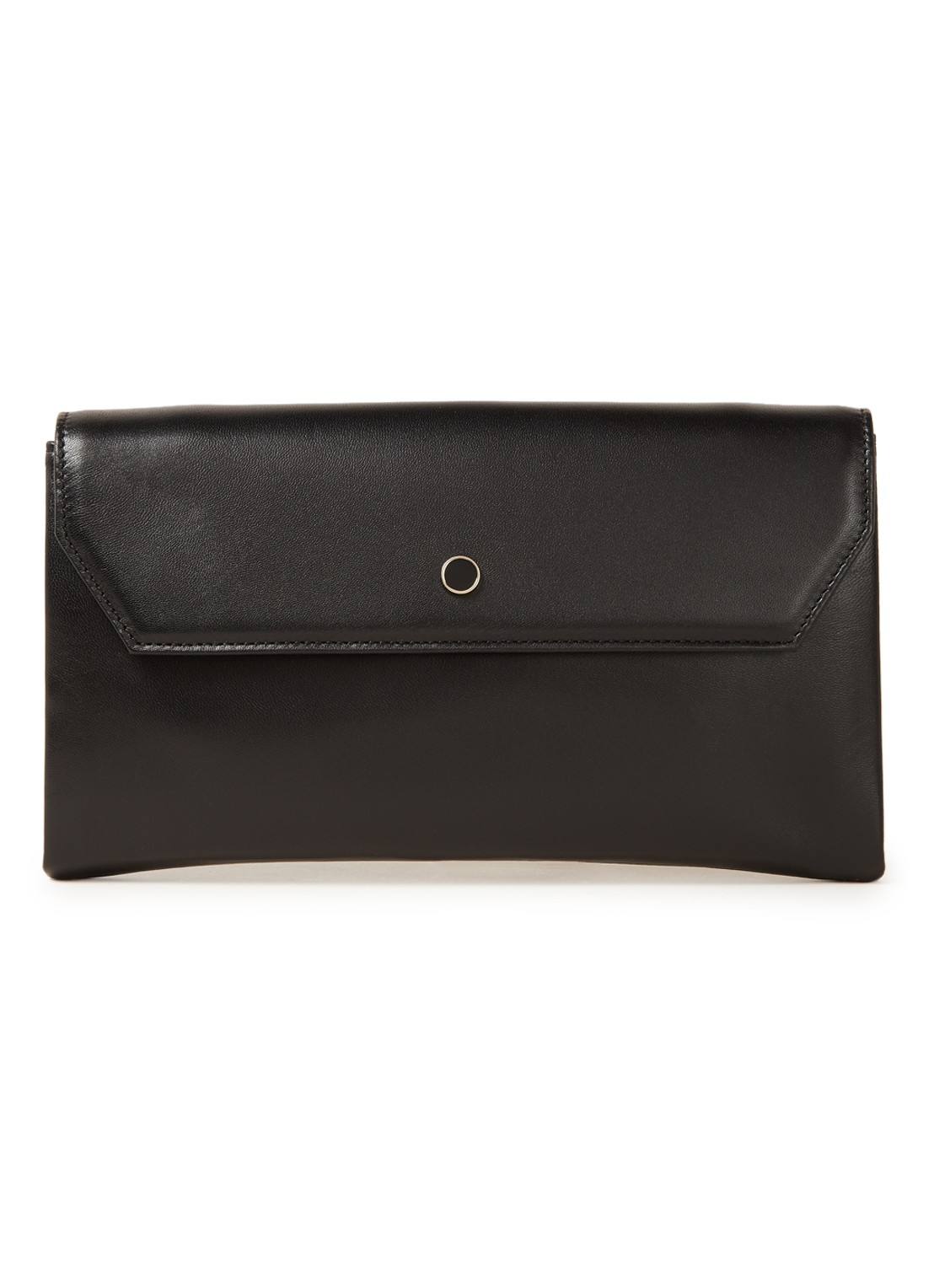 L.K.Bennett Dora clutch van leer - voorkant 3 zwart