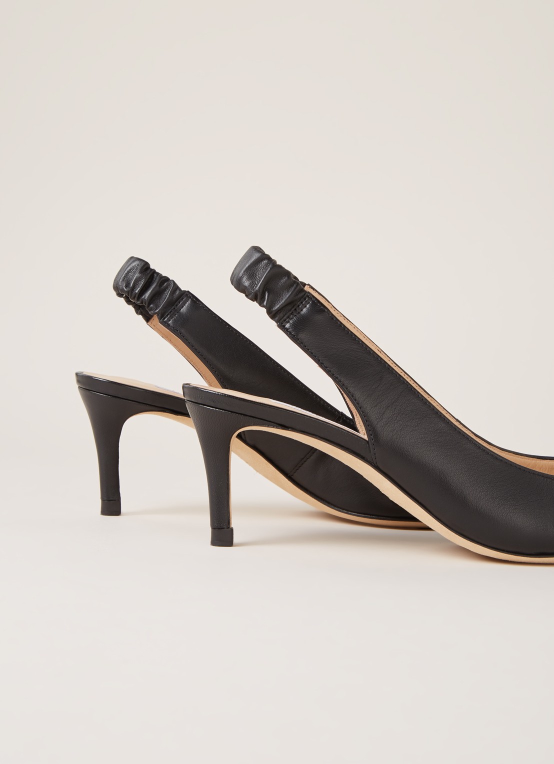 L.K.Bennett Irena slingback van leer  - detail zwart