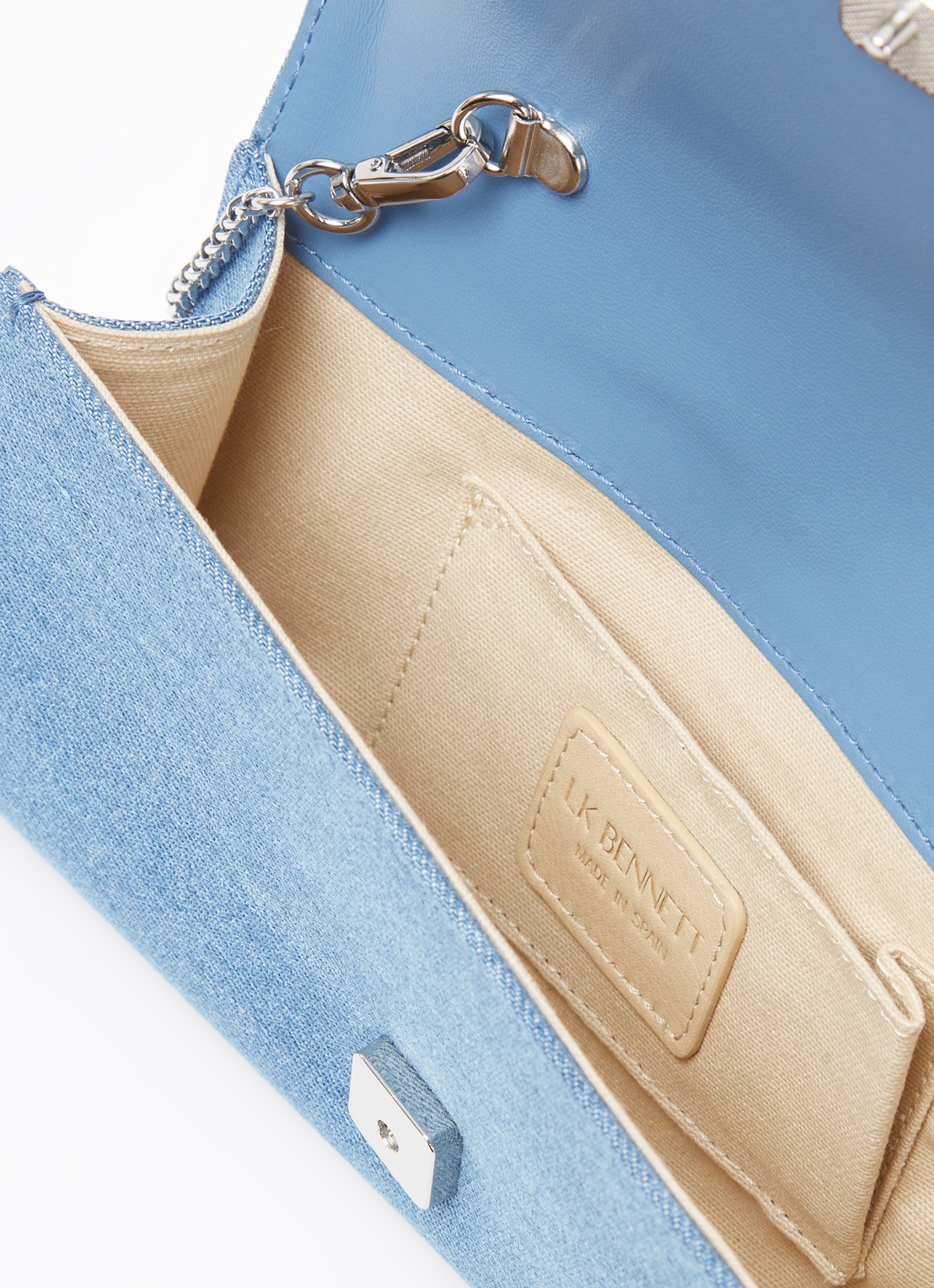 L.K.Bennett Lucy clutch van denim - detail 3 indigo