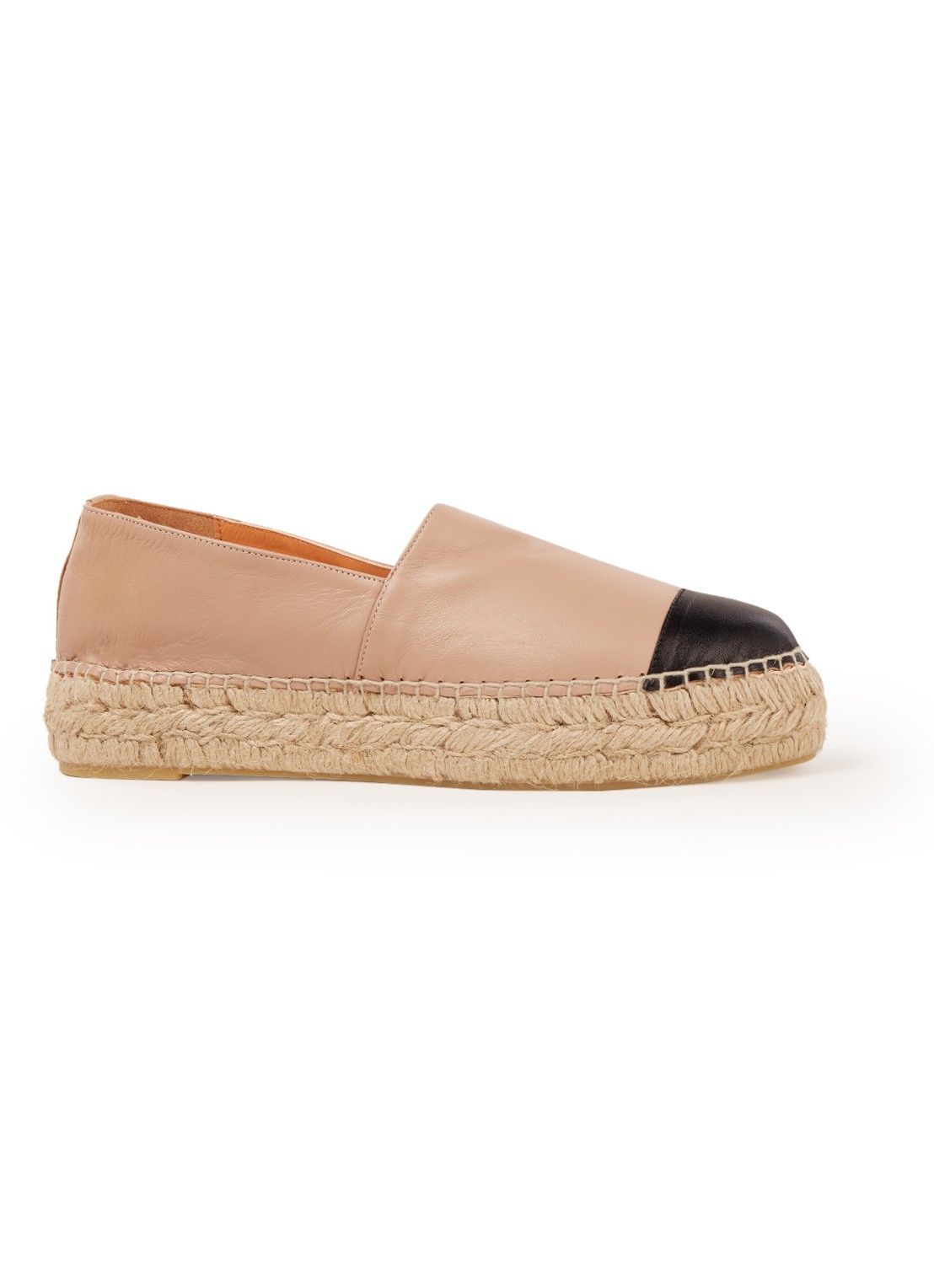 L.K.Bennett Talia espadrille van leer - voorkant 4 beige