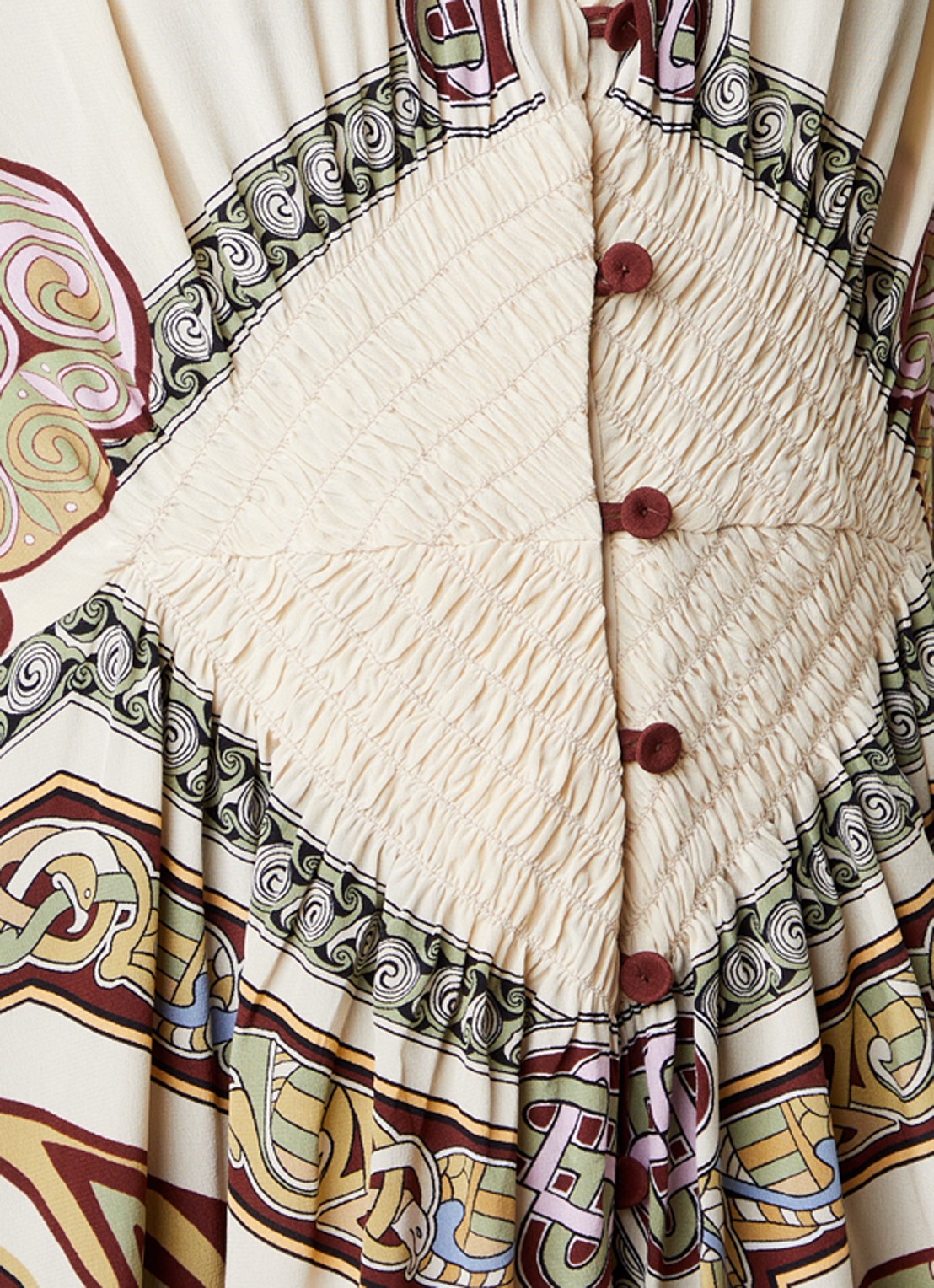 La DoubleJ Maxi jurk met print - detail 2 gebroken wit
