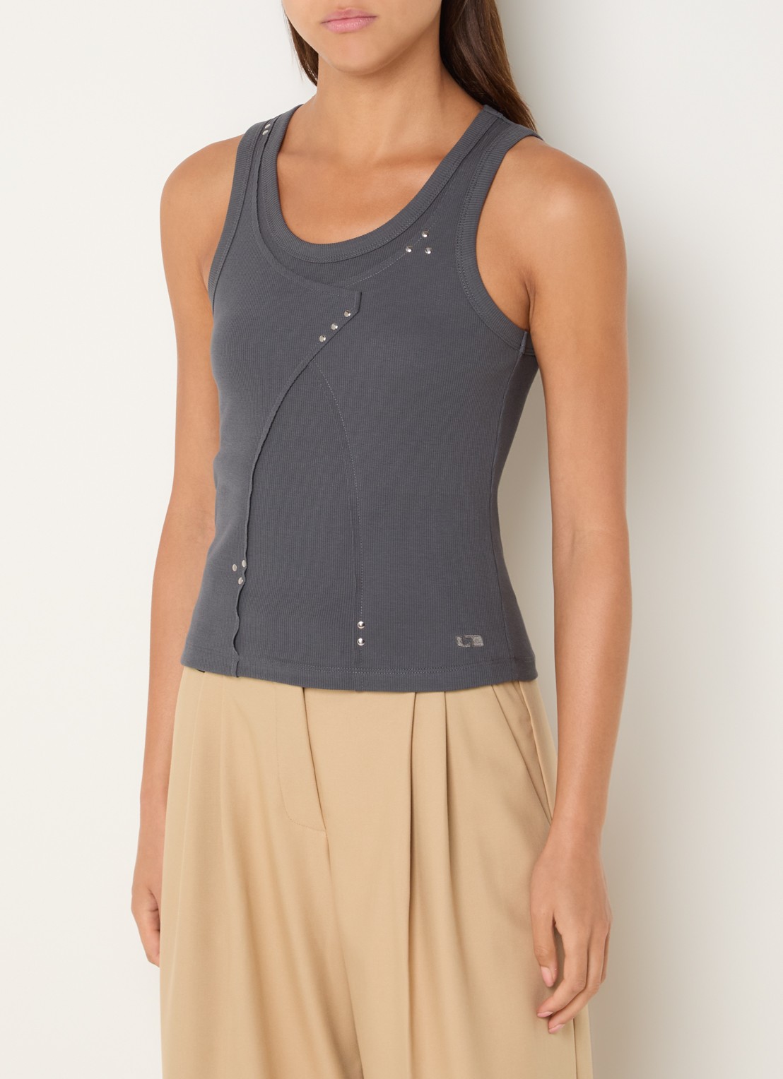 Laagam Aluma tanktop met ronde hals - detail 3 donkergrijs