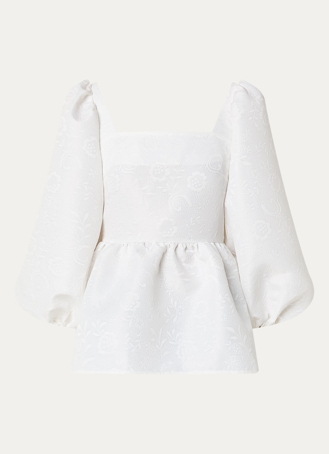Laagam Cecile tuniek met jacquard dessin en strikceintuur - voorkant 2 wit