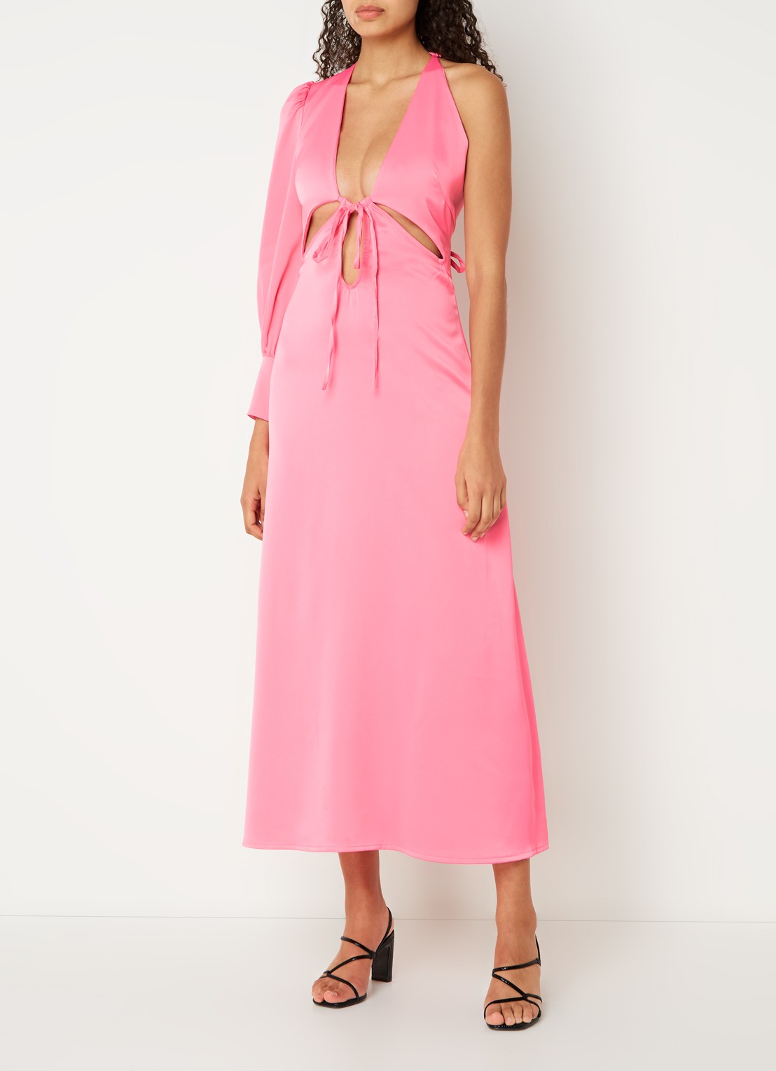 Laagam Coco maxi jurk met cut-out en strikdetail - detail 4 roze
