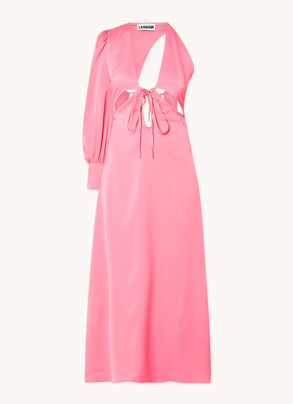 Laagam Coco maxi jurk met cut-out en strikdetail - voorkant 2 roze