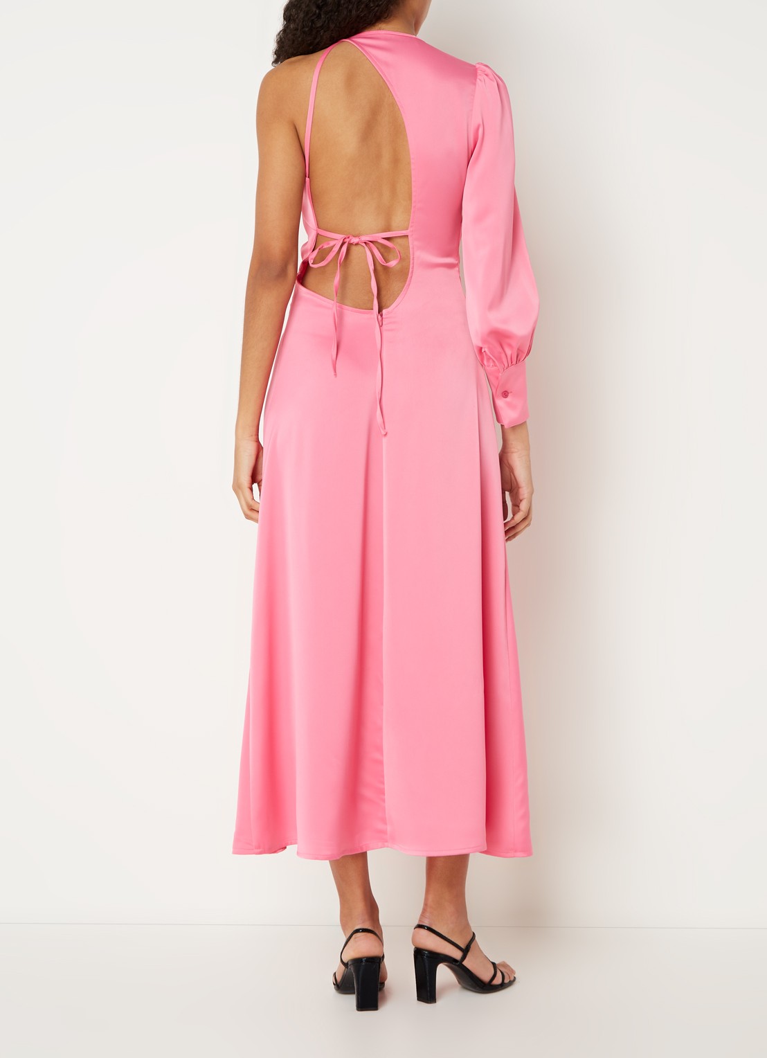 Laagam Coco maxi jurk met cut-out en strikdetail - voorkant 3 roze