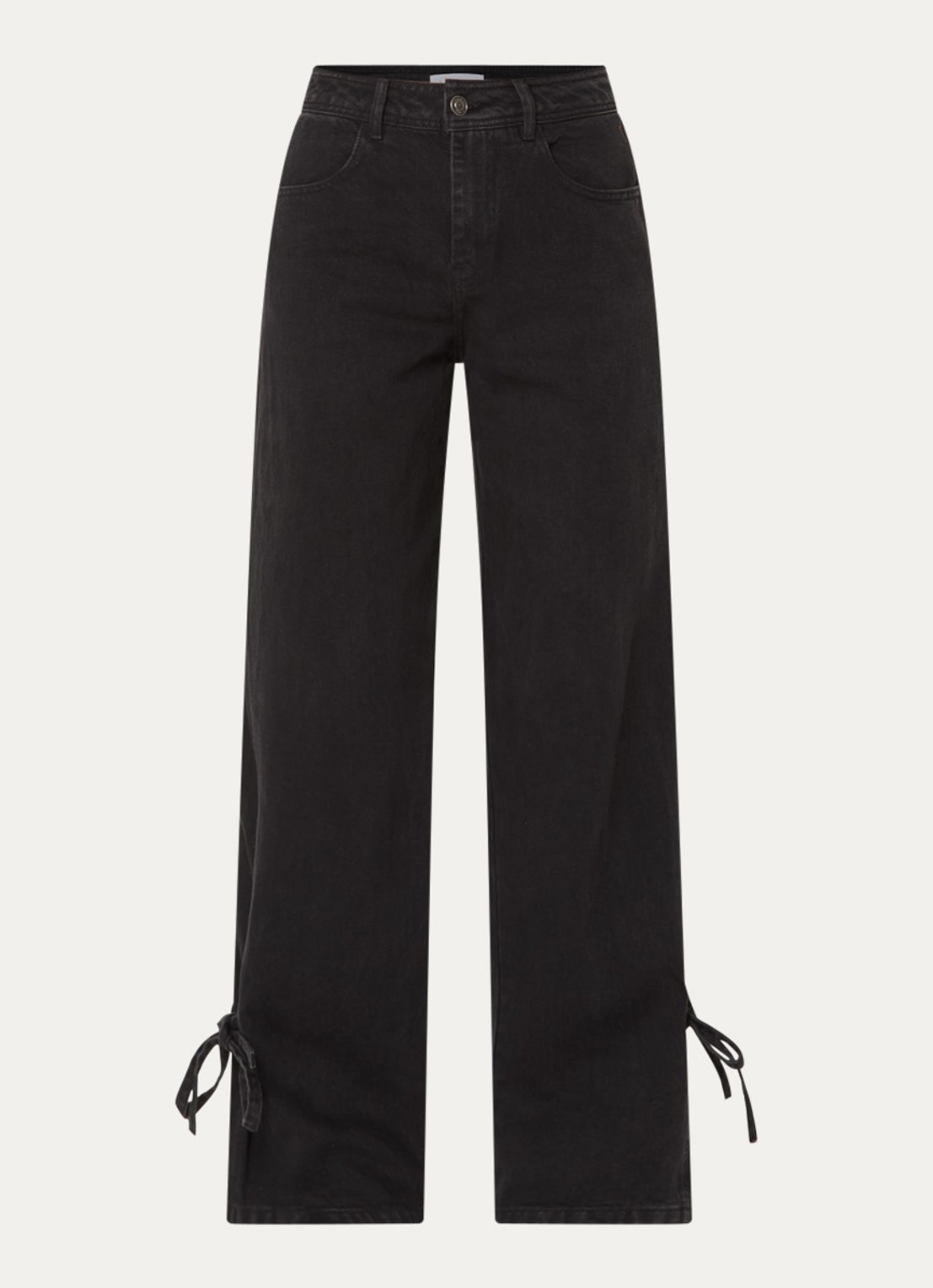 Laagam Jada high waist flared fit jeans met gekleurde wassing - voorkant 3 zwart