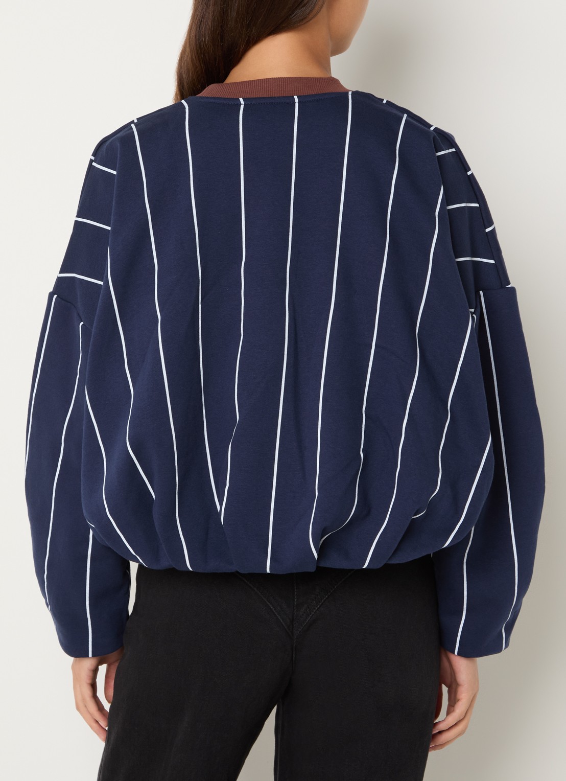 Laagam Kelly sweater met streepprint - achterkant 4 donkerblauw