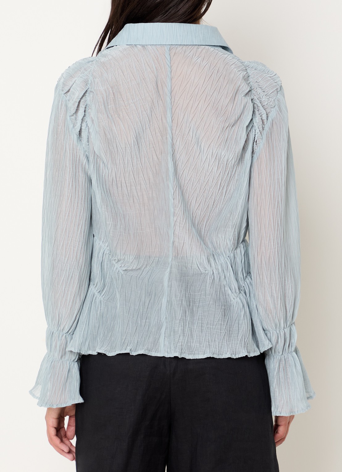 Laagam Naelia blouse met structuur - achterkant 2 mint