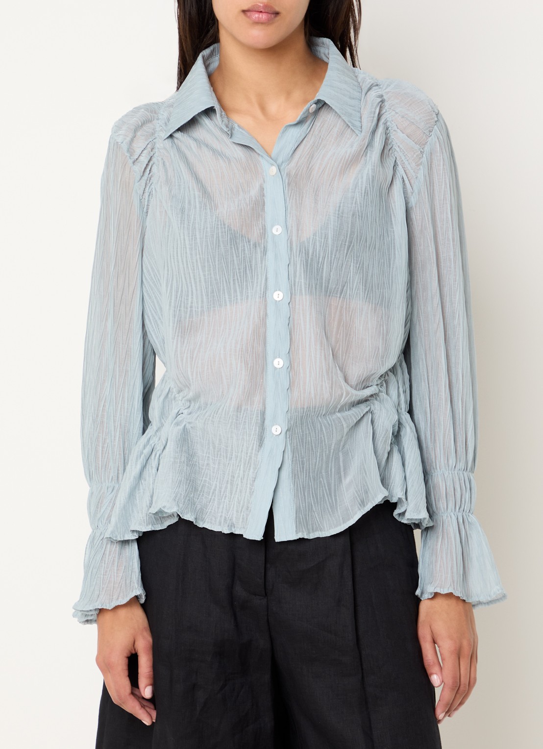 Laagam Naelia blouse met structuur - detail mint
