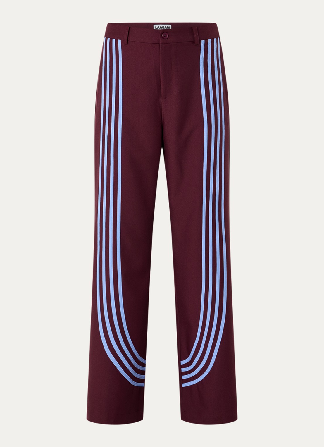 Laagam Zion high waist wide fit pantalon met stretch - voorkant 7 aubergine