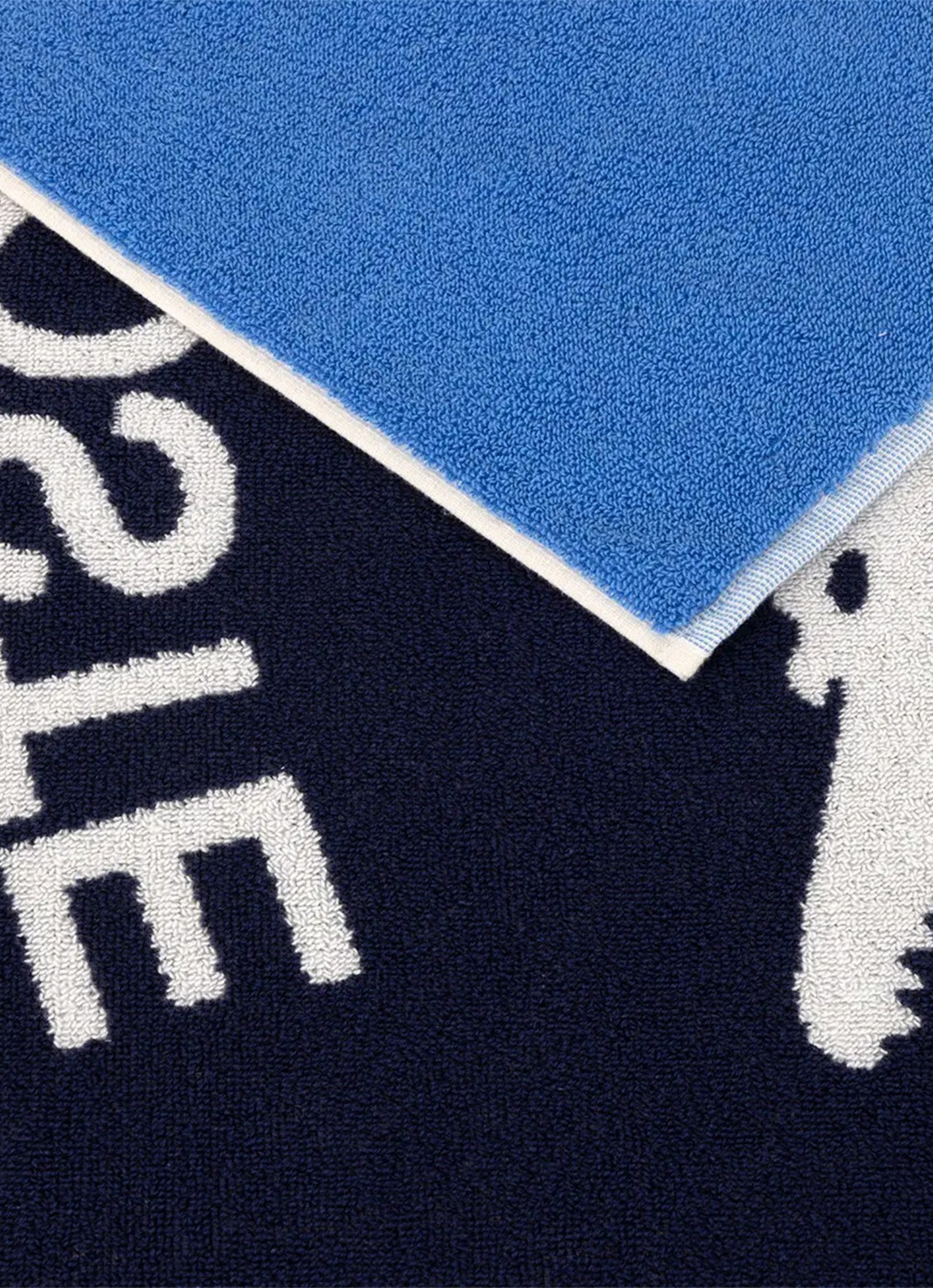 Lacoste Badlaken met logoprint 160 x 90 cm - achterkant blauw