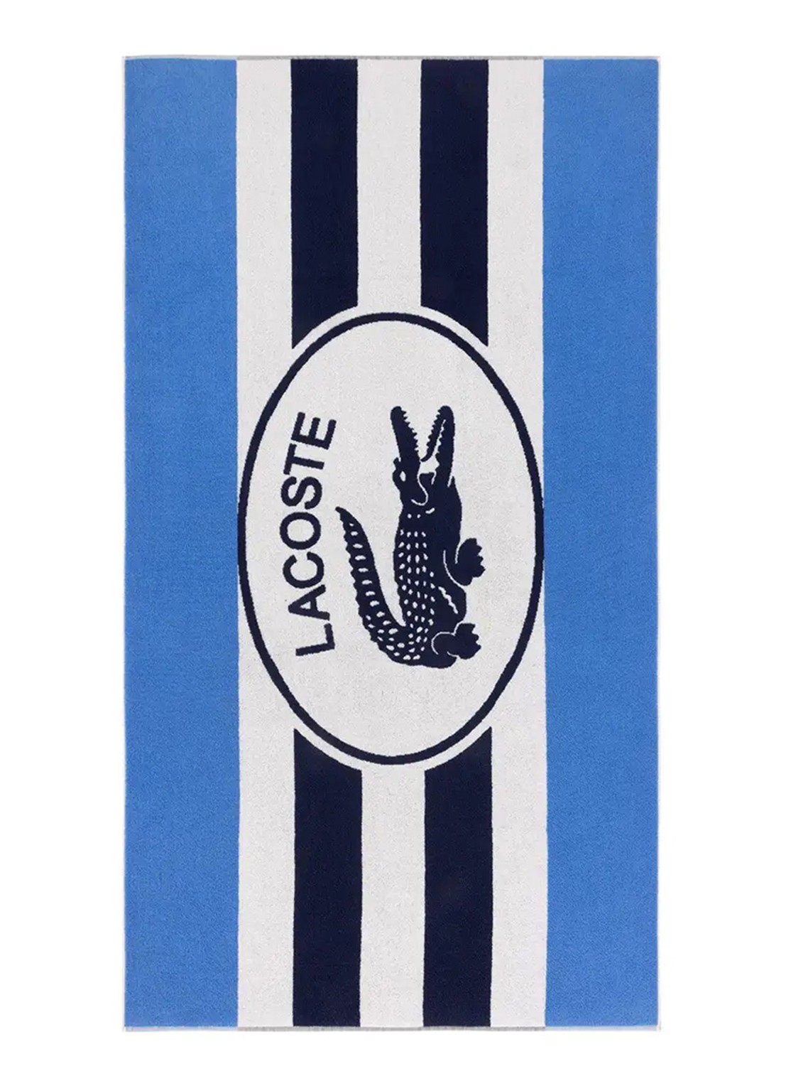 Lacoste Badlaken met logoprint 160 x 90 cm - voorkant 2 blauw