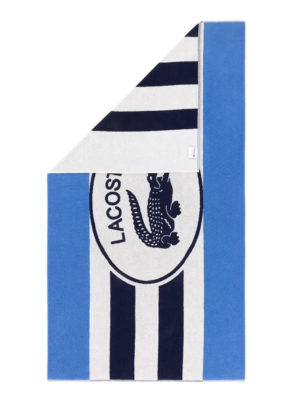 Lacoste Badlaken met logoprint 160 x 90 cm - voorkant 3 blauw