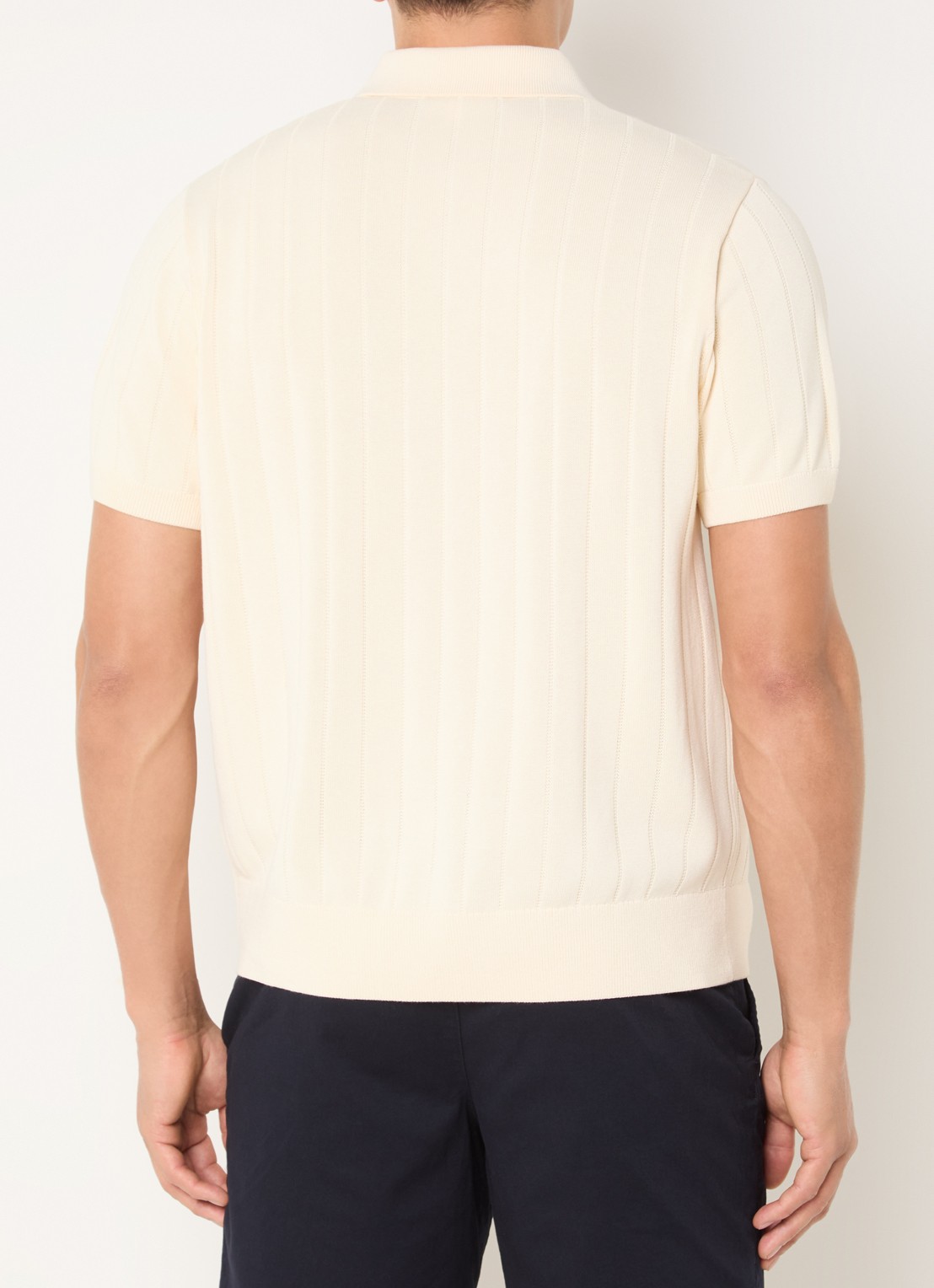 Lacoste Fijngebreide pullover met logo - achterkant 8 creme