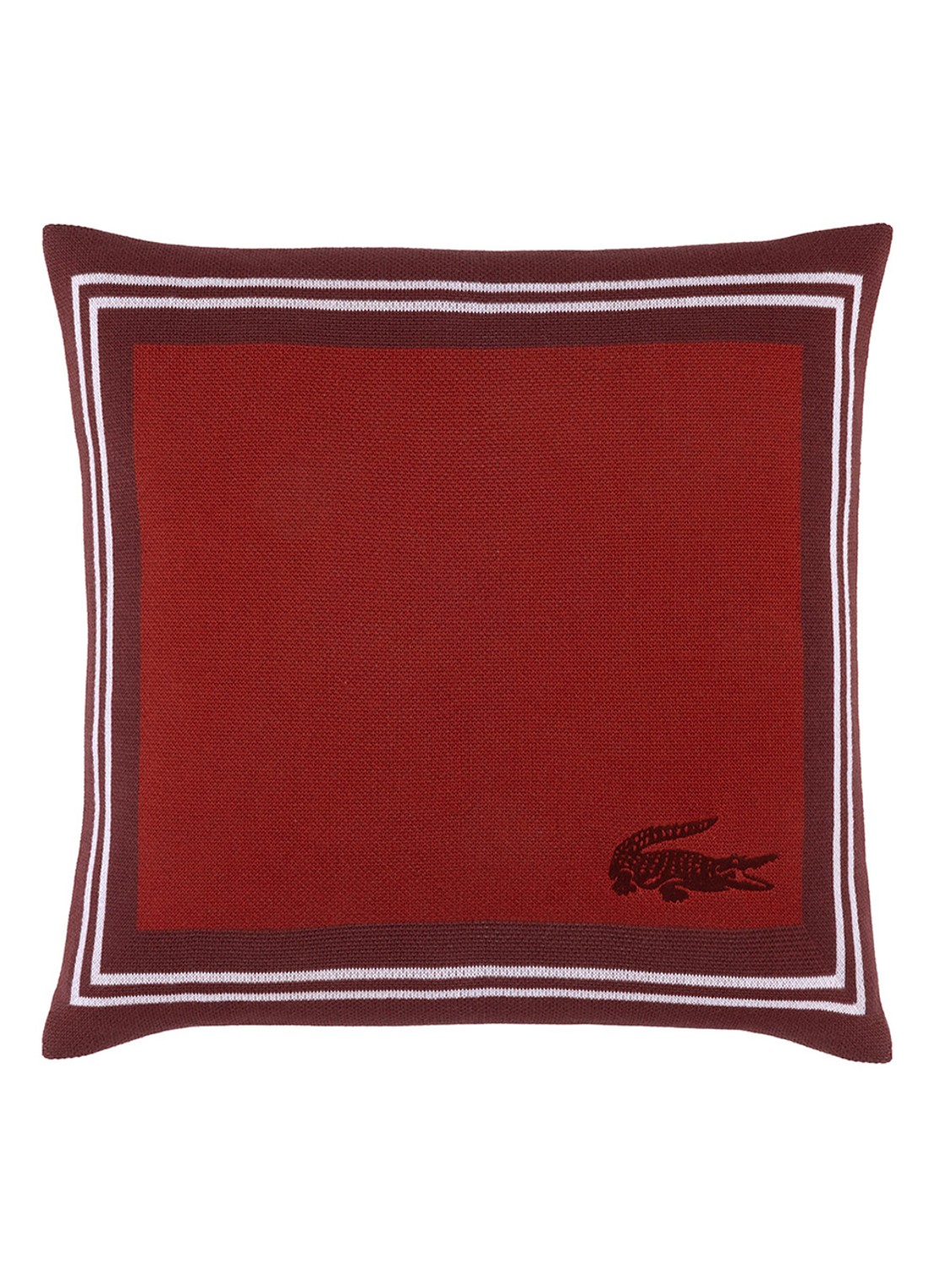 Lacoste Frame sierkussenhoes 45 x 45 cm - voorkant 2 donkerrood