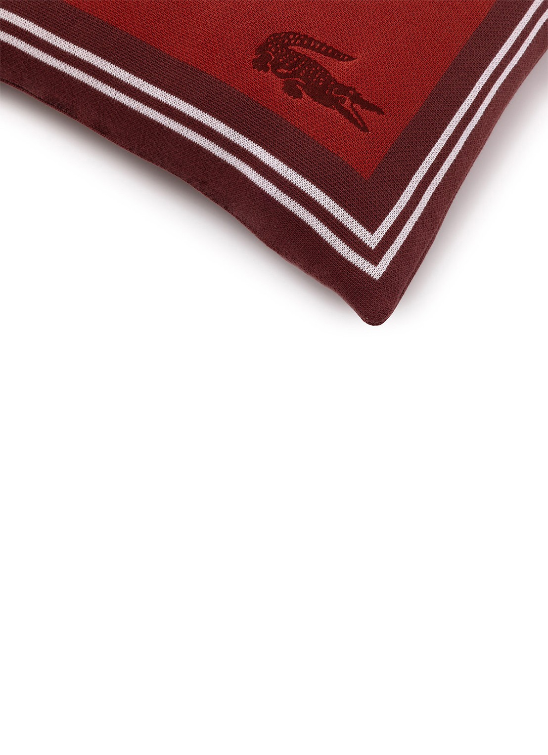Lacoste Frame sierkussenhoes 45 x 45 cm - voorkant 3 donkerrood