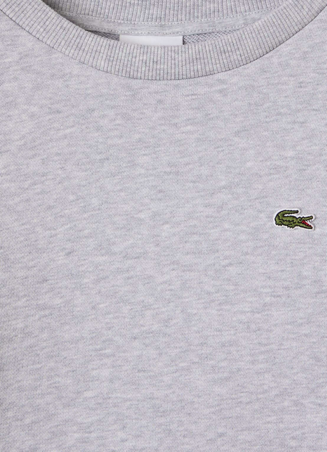 Lacoste French Terry sweater met logo - detail grijsmele
