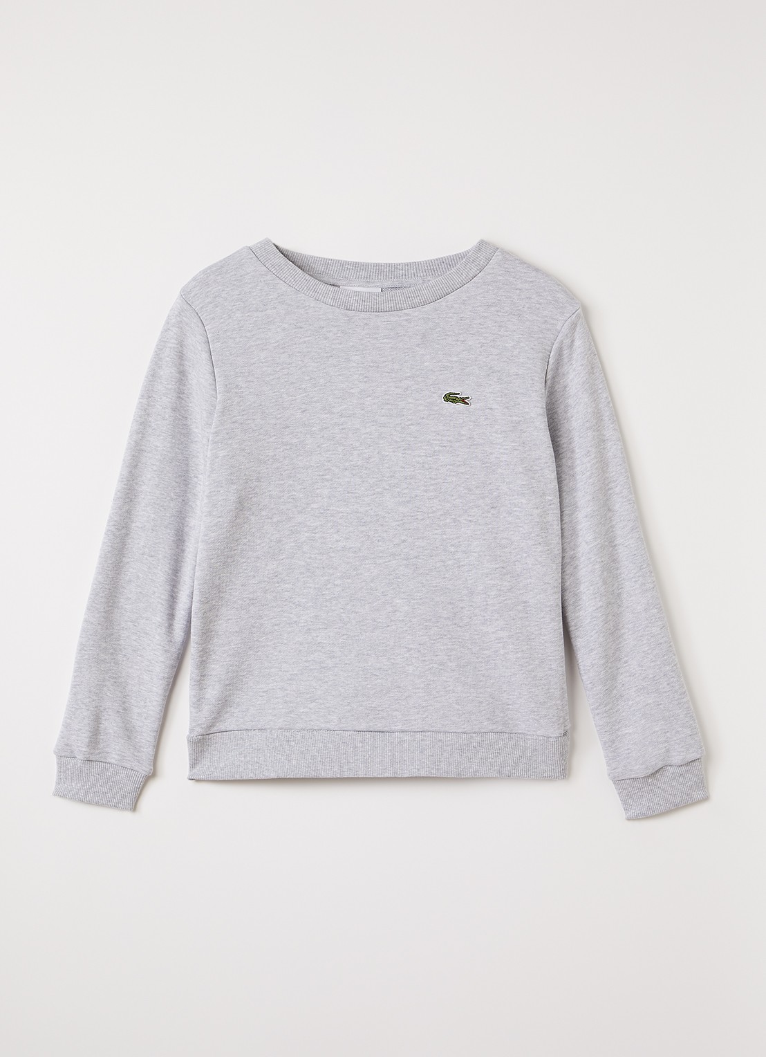 Lacoste French Terry sweater met logo - voorkant 2 grijsmele