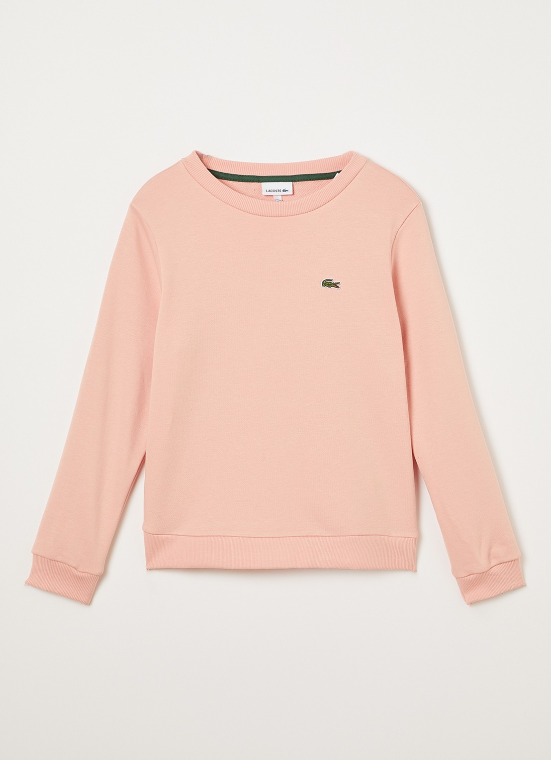 Lacoste French Terry sweater met logo - voorkant zalmroze