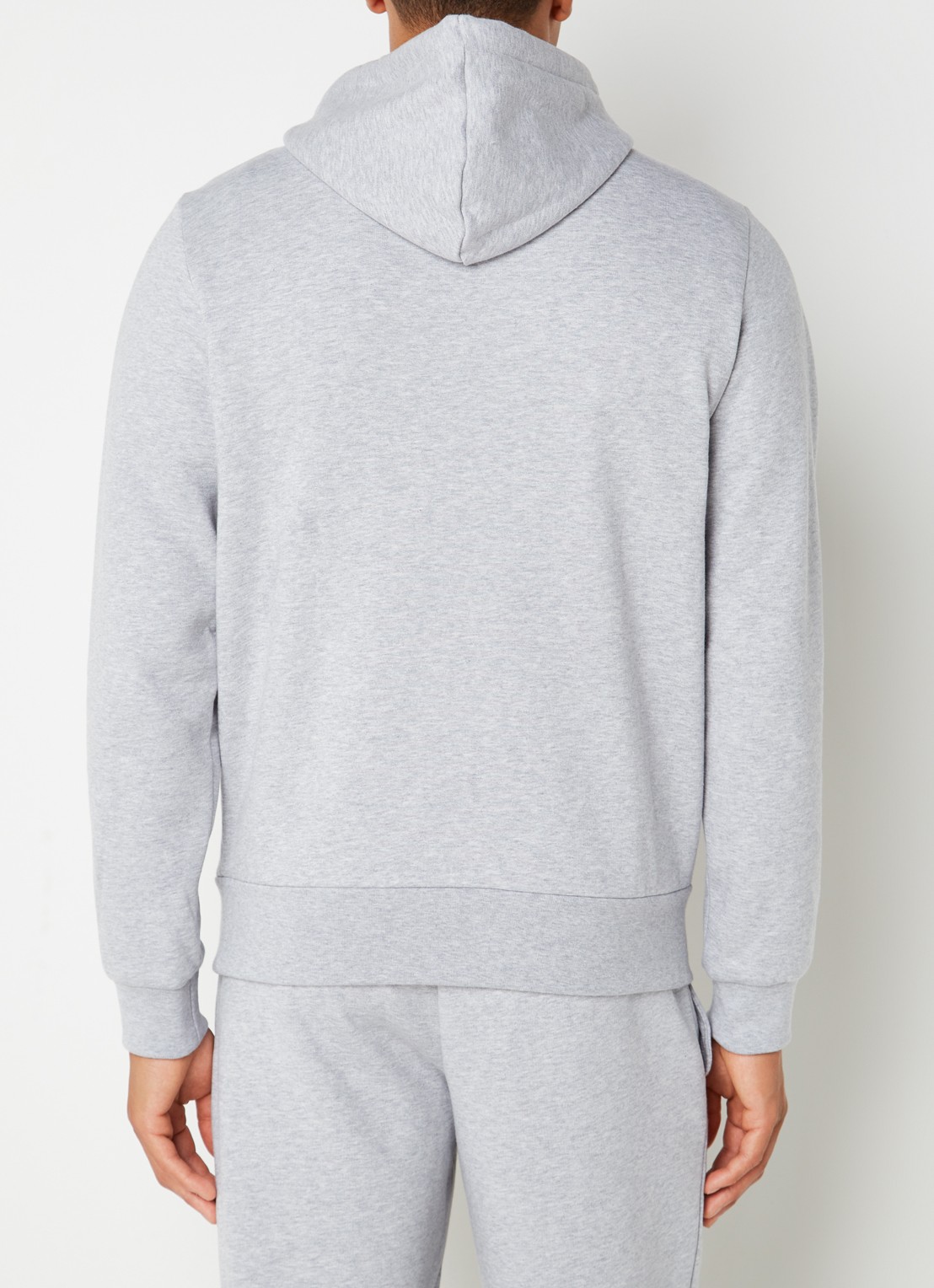 Lacoste Hoodie met logoborduring - achterkant 5 grijsmele