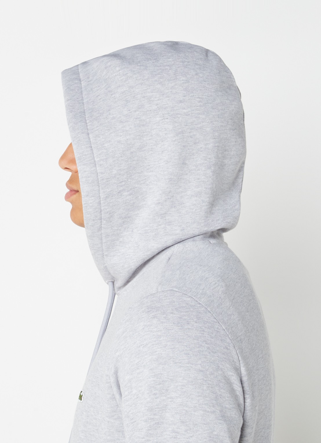 Lacoste Hoodie met logoborduring - detail 2 grijsmele