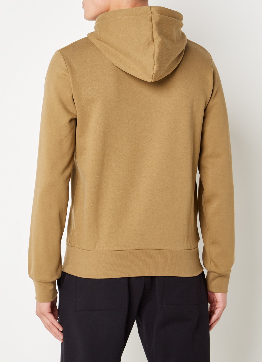 Lacoste Hoodie met logoborduring - detail beige