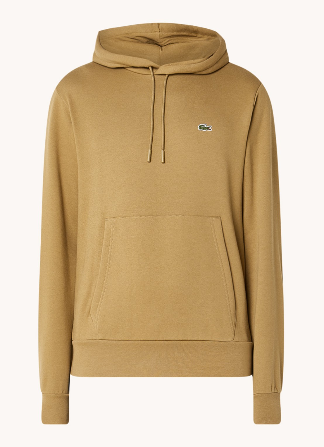 Lacoste Hoodie met logoborduring - voorkant 2 beige