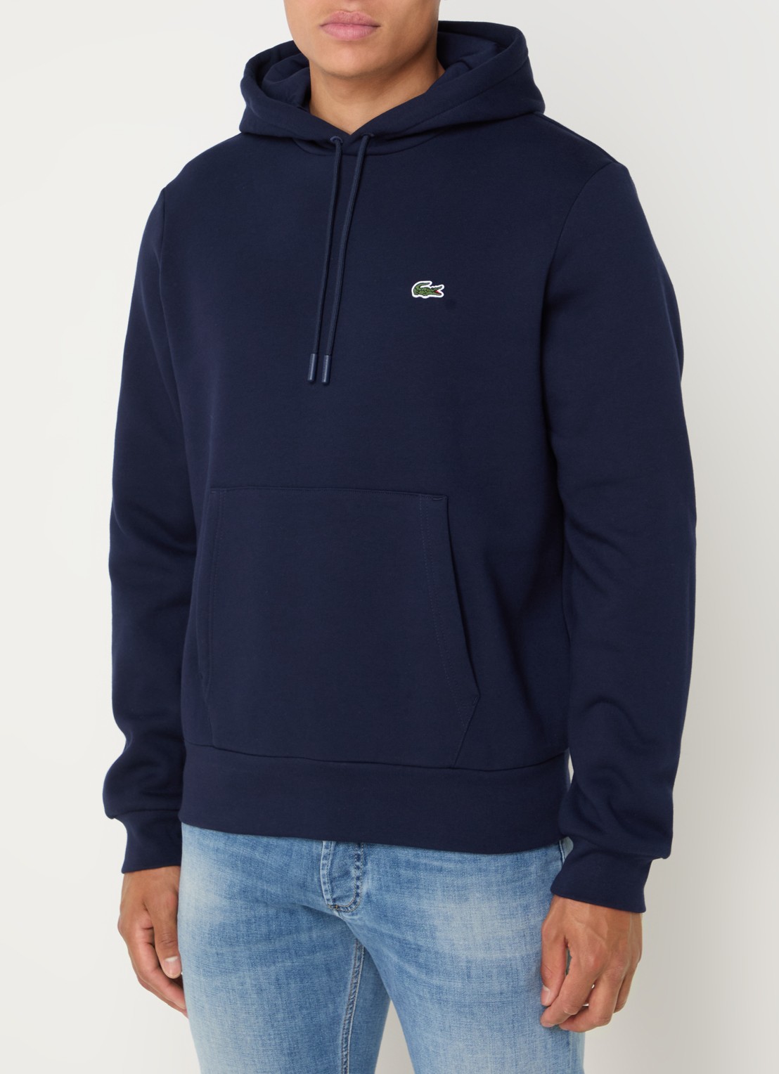 Lacoste Hoodie met logoborduring - detail 4 donkerblauw