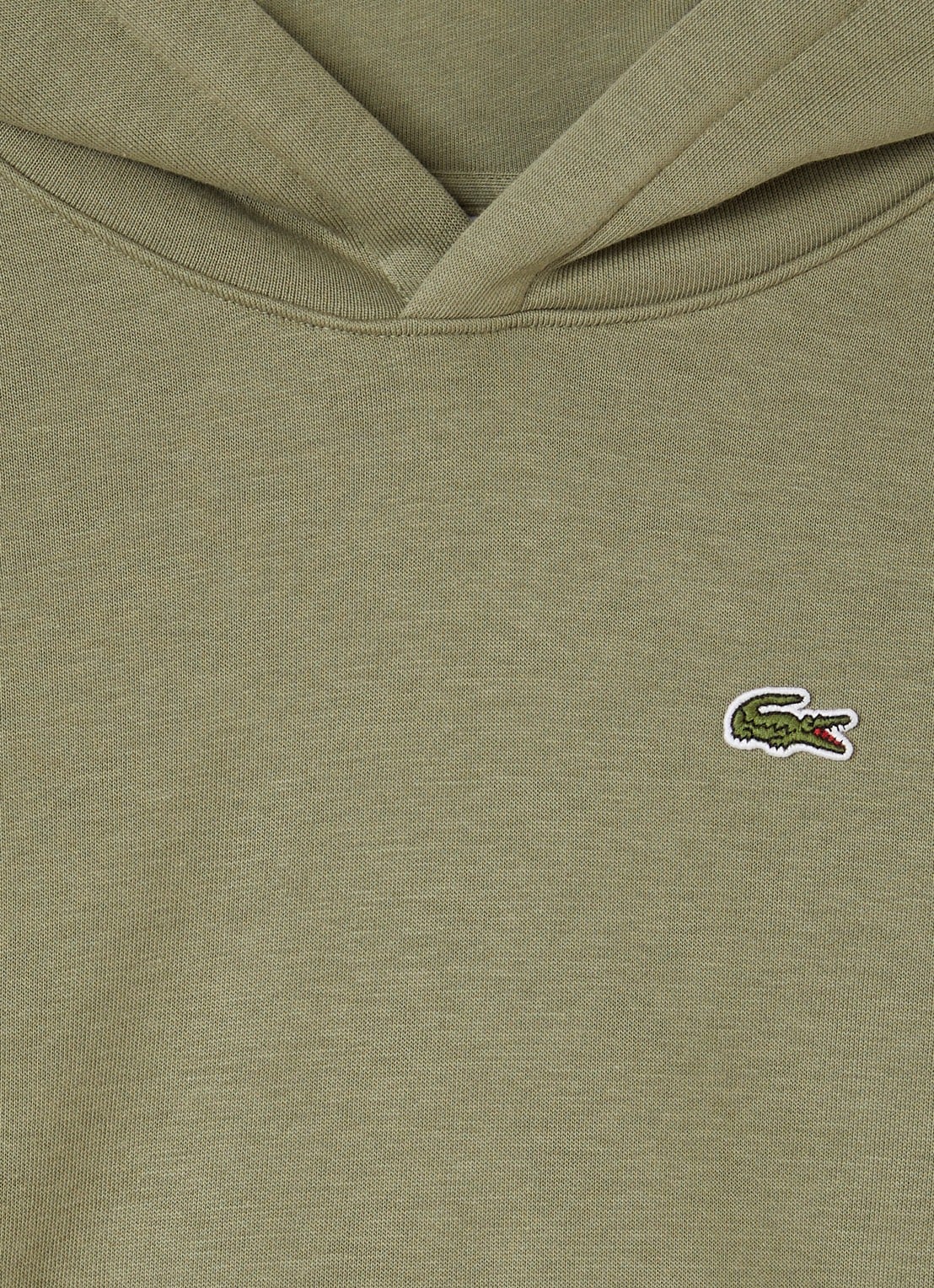 Lacoste Hoodie met logoborduring - detail 3 olijfgroen