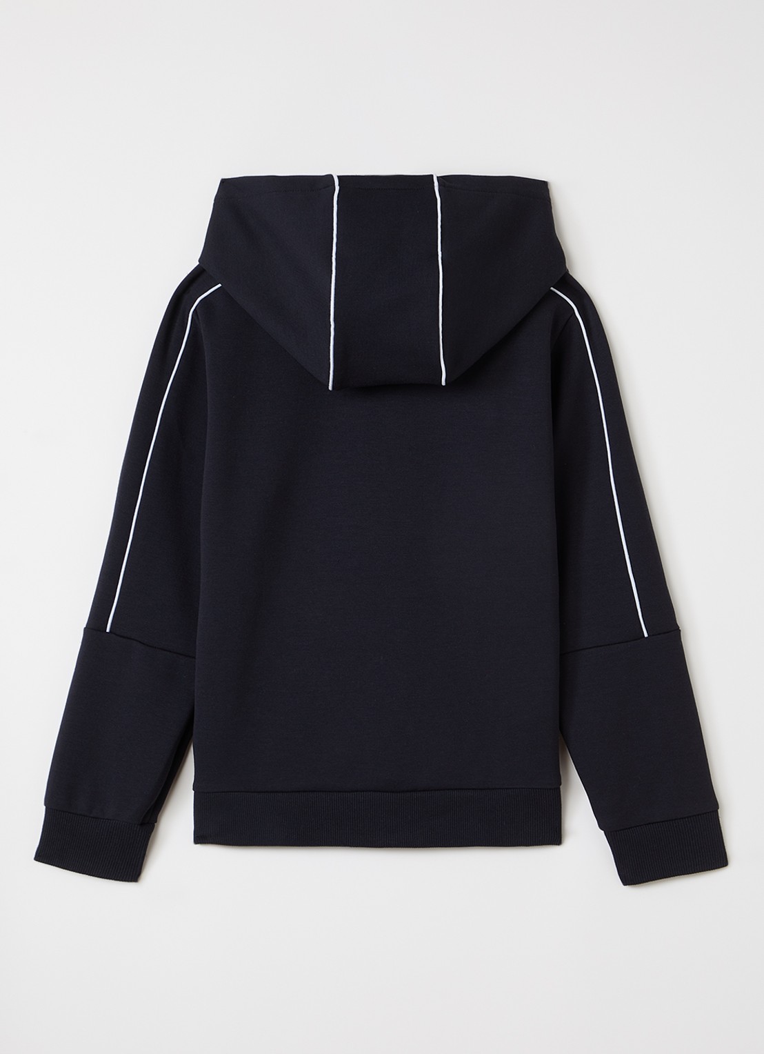 Lacoste Hoodie met logoprint - voorkant 3 donkerblauw