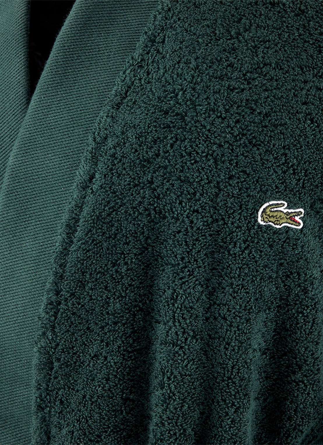 Lacoste L Blason badjas met logoborduring - detail 3 bronsgroen