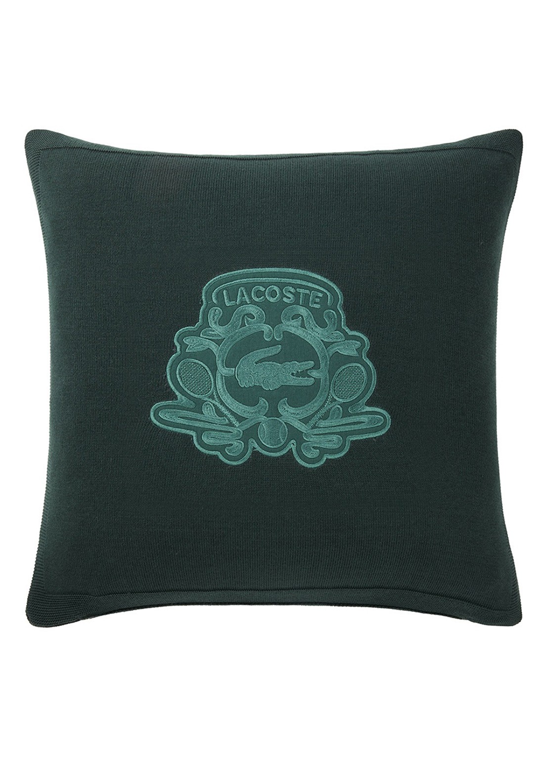 Lacoste L Blason sierkussenhoes 45 x 45 cm - voorkant 2 bronsgroen