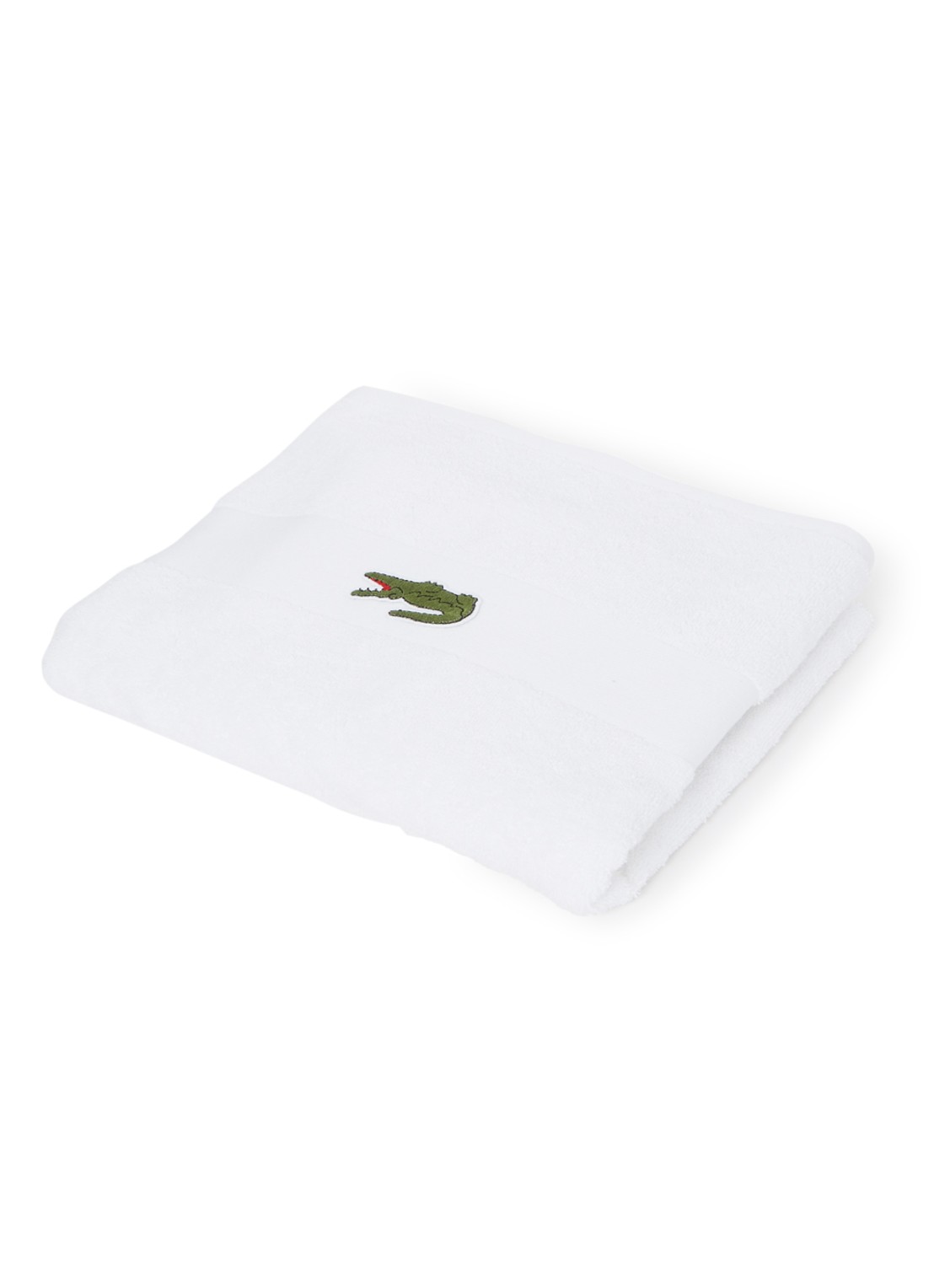 Lacoste L Casual badhanddoek - 450 gr/m² - 55 x 100 cm - voorkant 2 wit