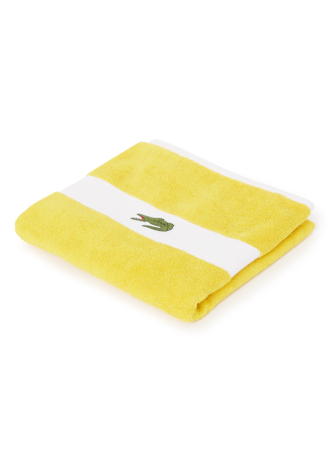 Lacoste L Casual badhanddoek - 450 gr/m² - 55 x 100 cm - voorkant geel
