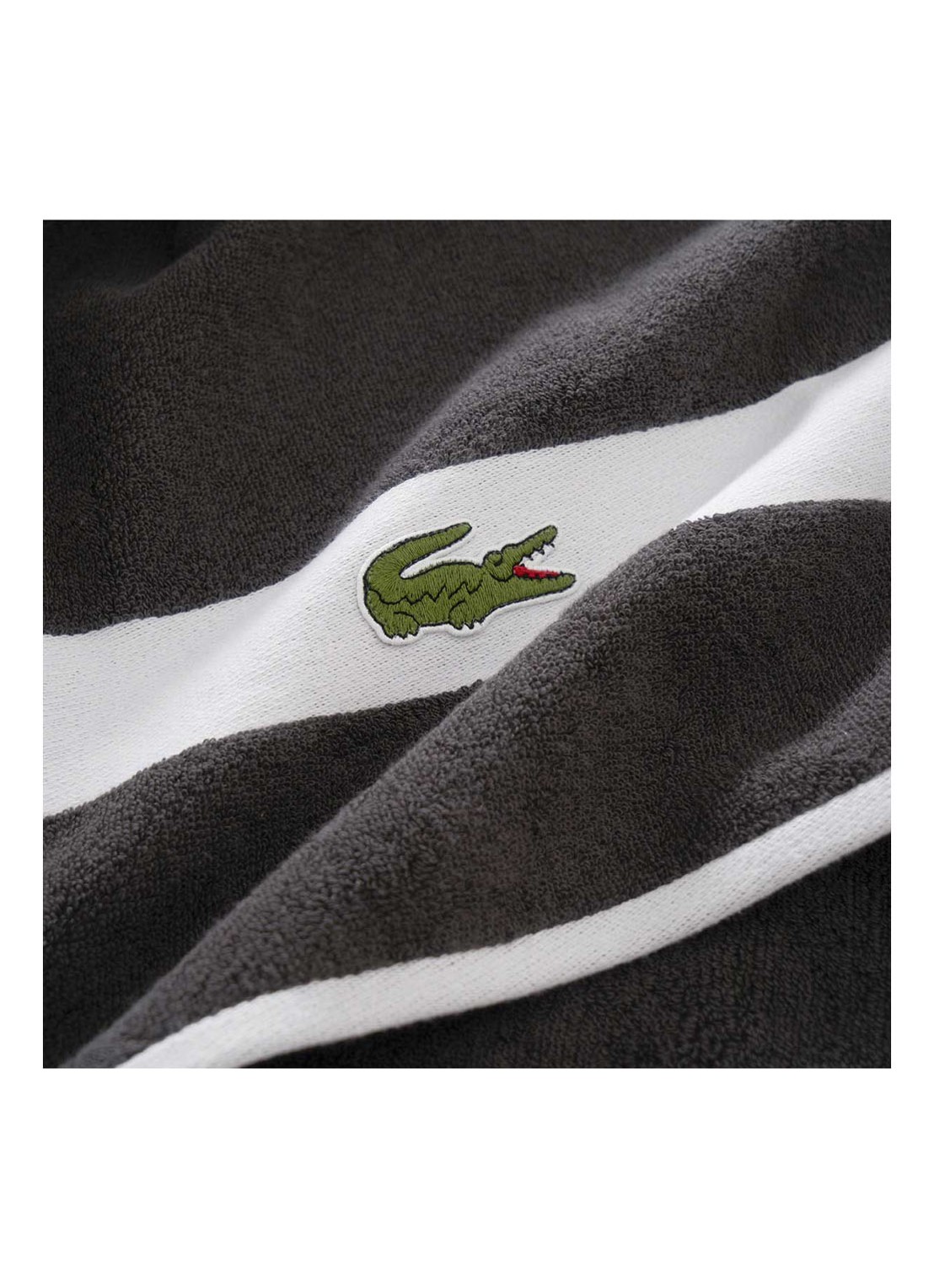 Lacoste L Casual badhanddoek - 450 gr/m² - 55 x 100 cm - detail 3 zwart