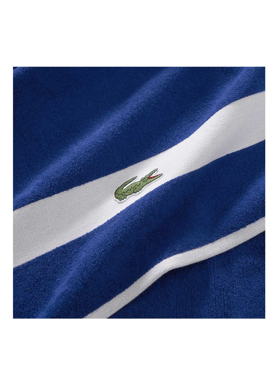 Lacoste L Casual badhanddoek - 450 gr/m² - 55 x 100 cm - detail 3 kobaltblauw