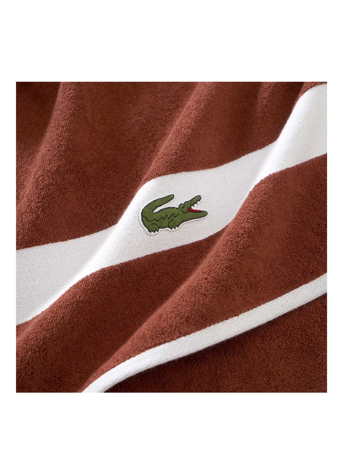 Lacoste L Casual badhanddoek - 450 gr/m² - 55 x 100 cm - detail 3 roestbruin