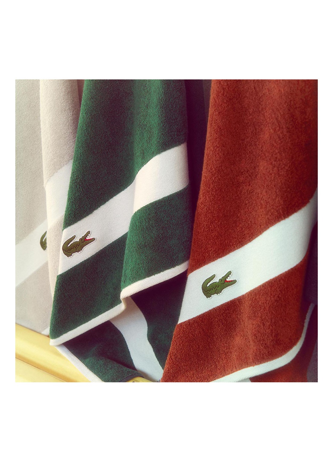 Lacoste L Casual badhanddoek - 450 gr/m² - 55 x 100 cm - detail 5 roestbruin