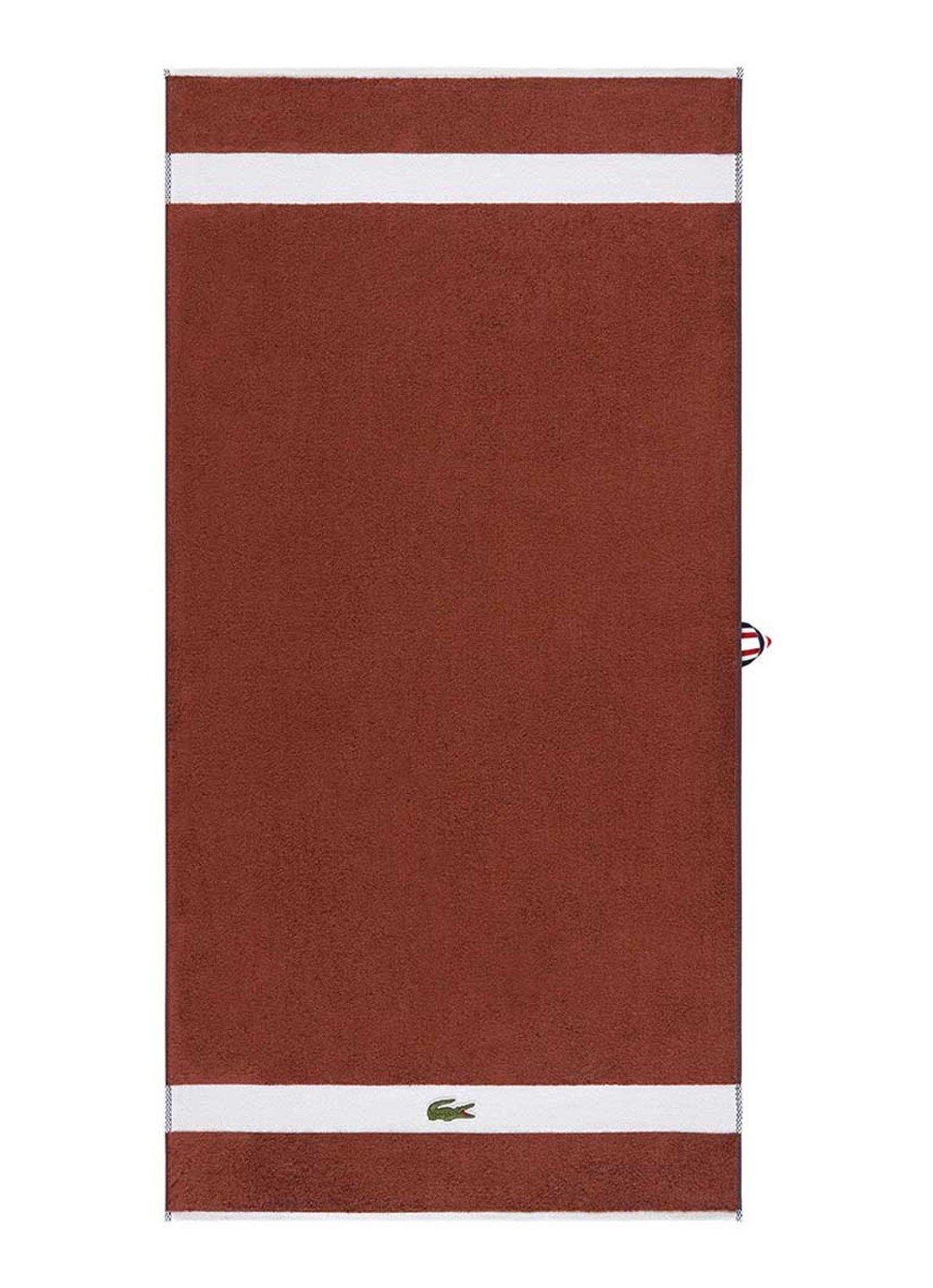 Lacoste L Casual badhanddoek - 450 gr/m² - 55 x 100 cm - voorkant roestbruin