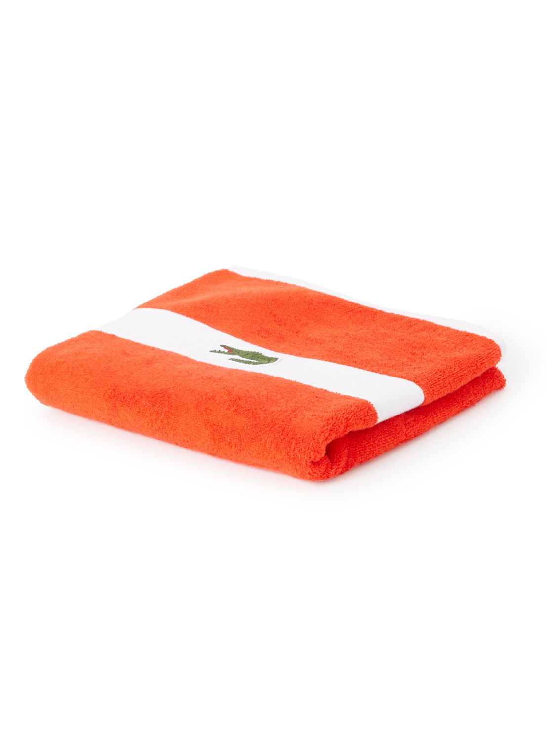 Lacoste L Casual badhanddoek - 450 gr/m² - 55 x 100 cm - voorkant 2 oranjerood