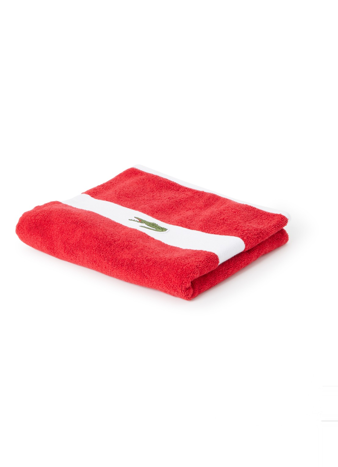 Lacoste L Casual badhanddoek - 450 gr/m² - 55 x 100 cm - voorkant donkerrood