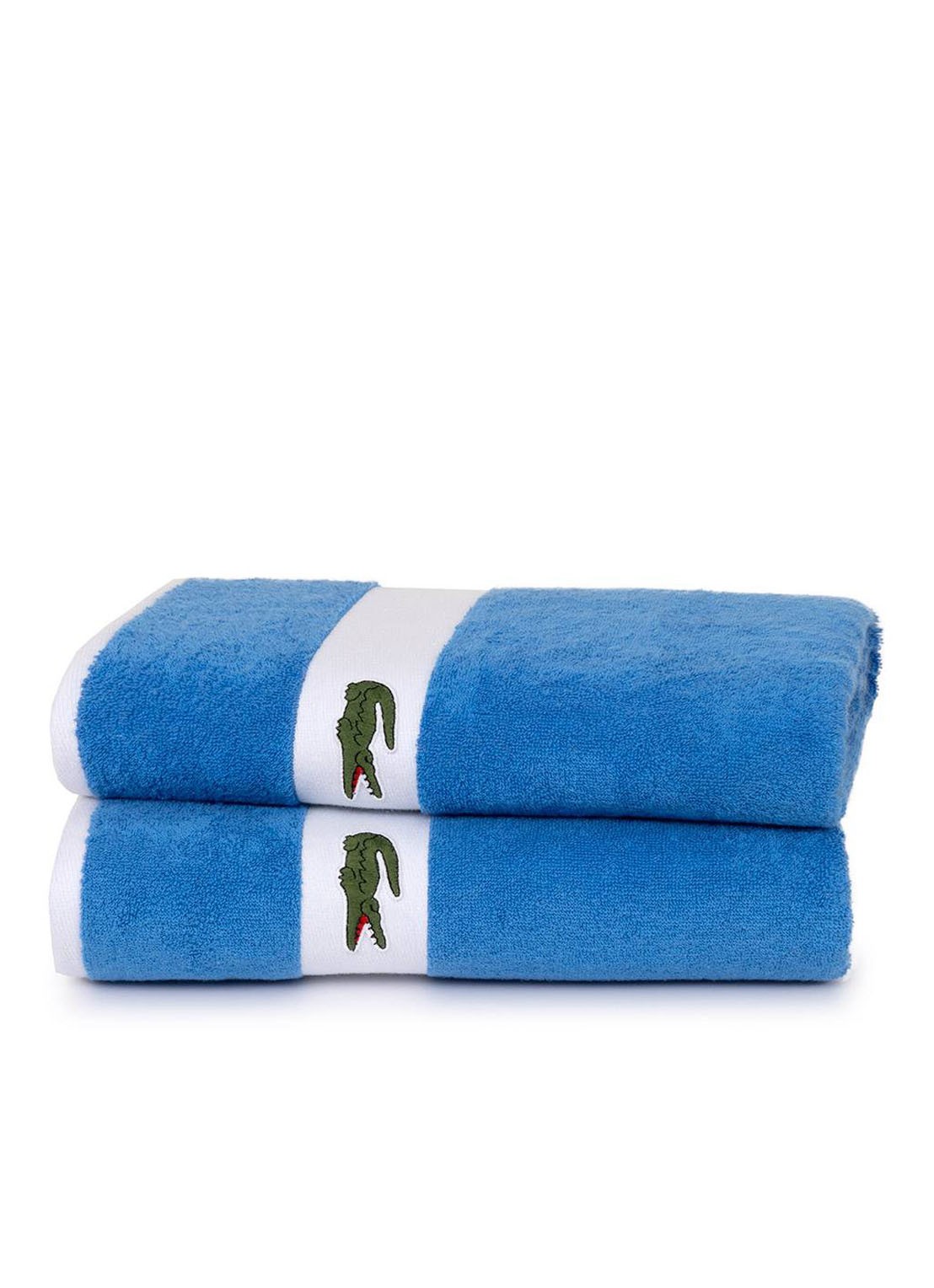 Lacoste L Casual badhanddoek - 450 gr/m² - 55 x 100 cm - detail 4 blauw