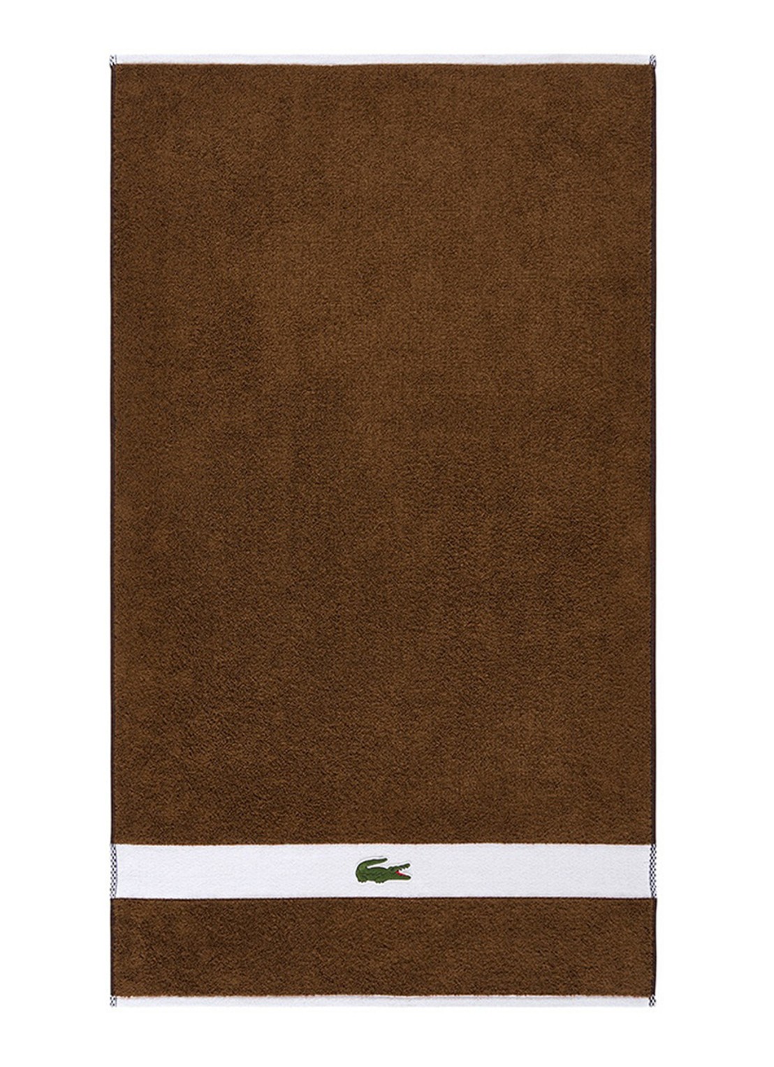 Lacoste L Casual badhanddoek - 450 gr/m² - 55 x 100 cm - voorkant hazelnootbruin