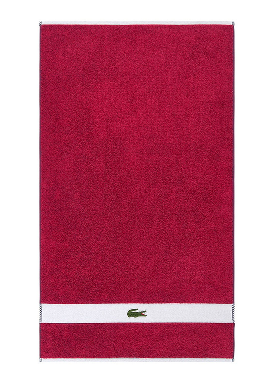 Lacoste L Casual badhanddoek - 450 gr/m² - 55 x 100 cm - voorkant 2 rood
