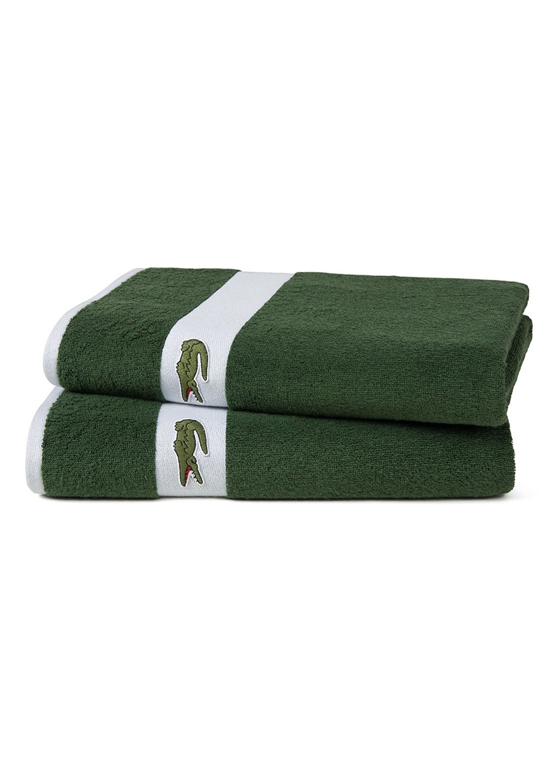 Lacoste L Casual badlaken - 450 gr/m2 - 70 x 140 cm - voorkant 6 groen