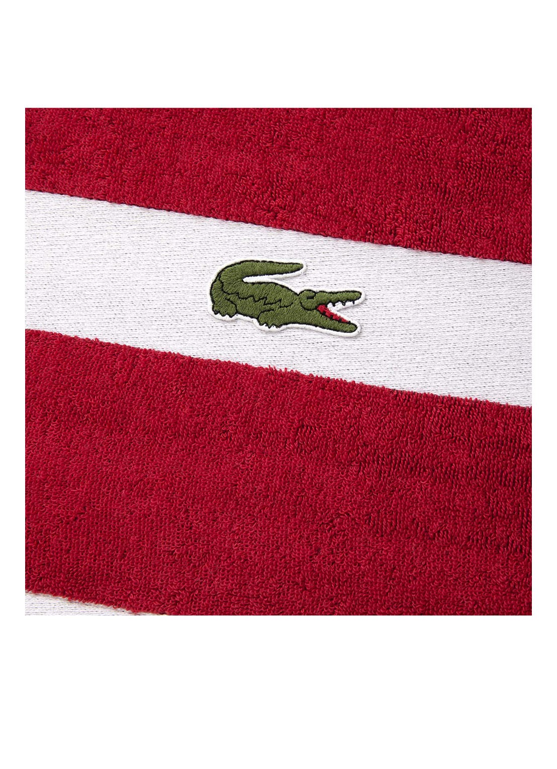 Lacoste L Casual badlaken - 450 gr/m2 - 70 x 140 cm - detail steenrood