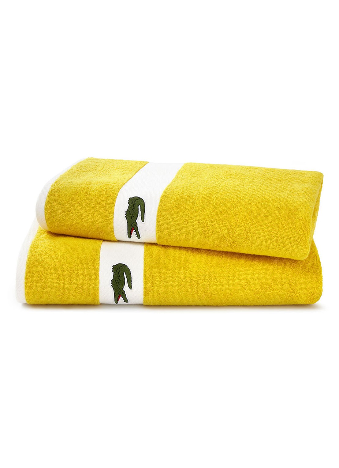Lacoste L Casual badlaken - 450 gr/m2 - 70 x 140 cm - voorkant 5 geel