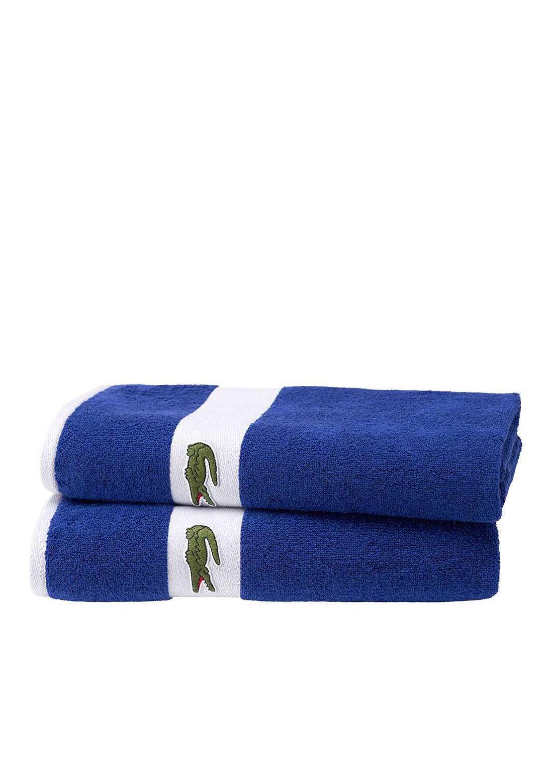 Lacoste L Casual badlaken - 450 gr/m2 - 70 x 140 cm - voorkant 5 blauw