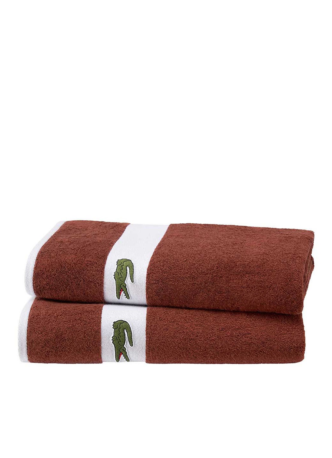 Lacoste L Casual badlaken - 450 gr/m2 - 70 x 140 cm - voorkant 6 bordeauxrood